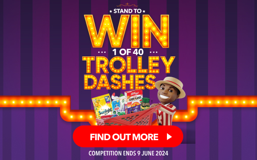 STAND TO WIN 1 OF 40 TROLLEY DASHES