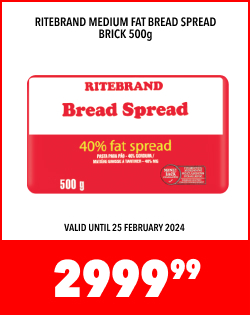 RITEBRAND MEDIUM FAT BREAD SPREAD BRICK 500g, 2999,99