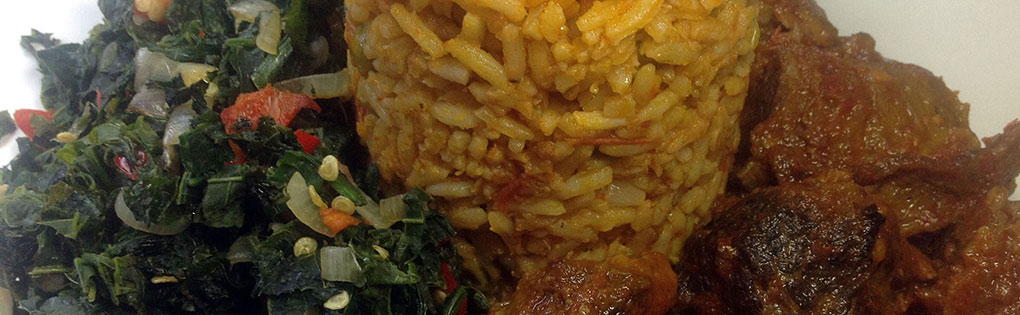 JOLLOF RICE WITH STEAMED VEGETABLES